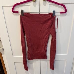 Abercrombie & Fitch Long Sleeve Top - Dusty Burgundy